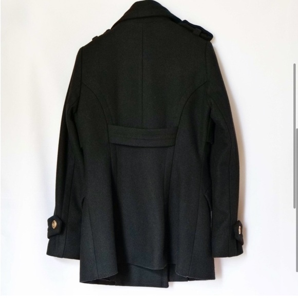 Smythe Military Black Pea Coat 4 - Picture 5 of 7